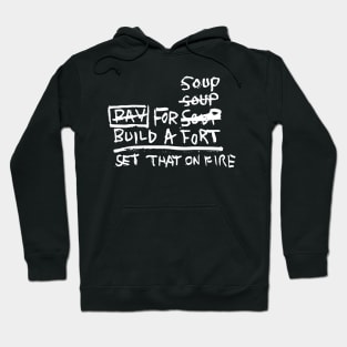 Soup Fort Fire Doodle White Hoodie